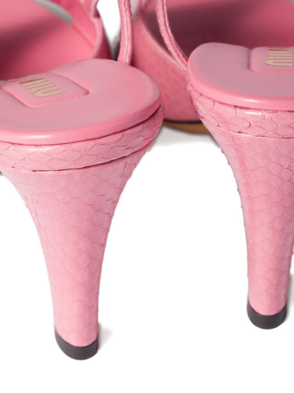 Miu slingback leather sandals Pink