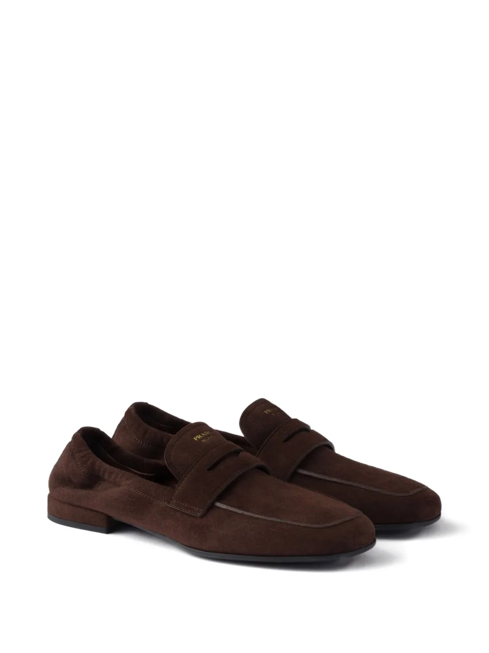 Prada logo-print suede loafers - Bruin