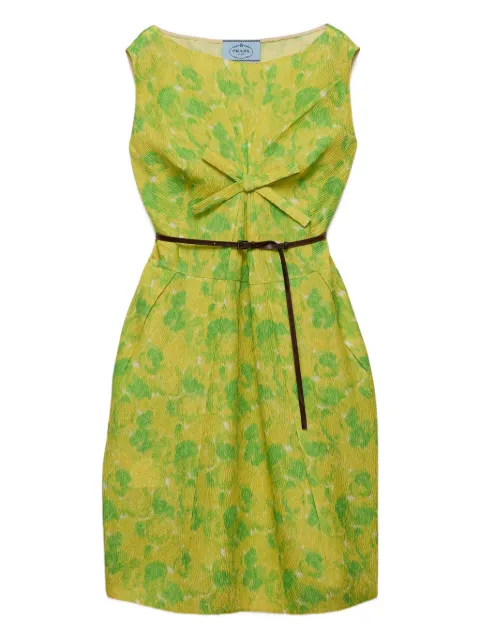 Prada floral-print bow-detail mini dress