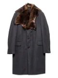 Prada sheepskin-collar wool coat - Grey