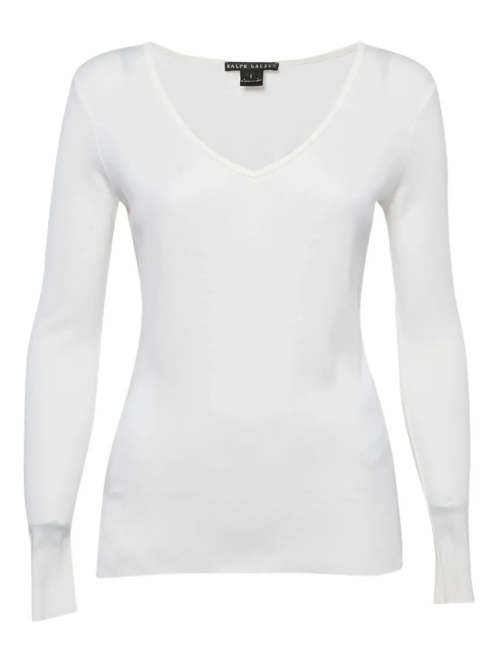Polo Ralph Lauren Vintage long-sleeve V-neck top | White | Image 1