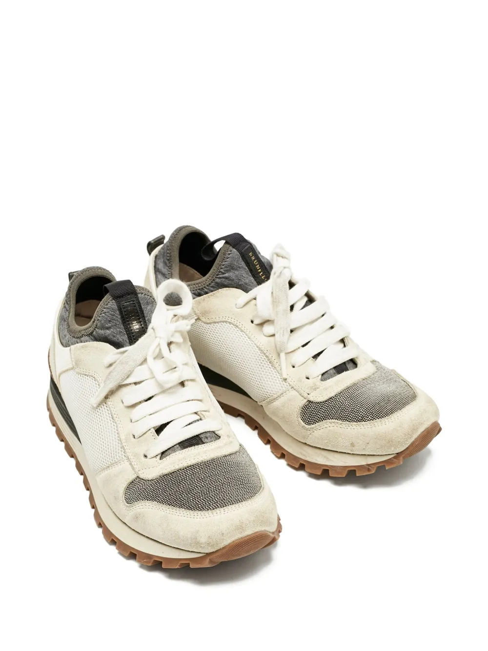 Brunello Cucinelli Mesh suède sneakers - Grijs