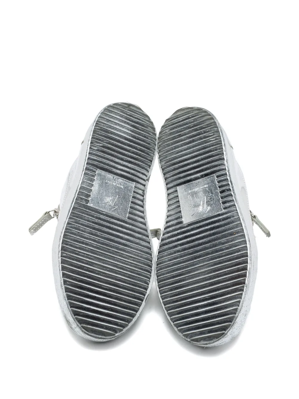 Pre-owned Giuseppe Zanotti Vintage Frankie Zip-detail Sneakers In Silver