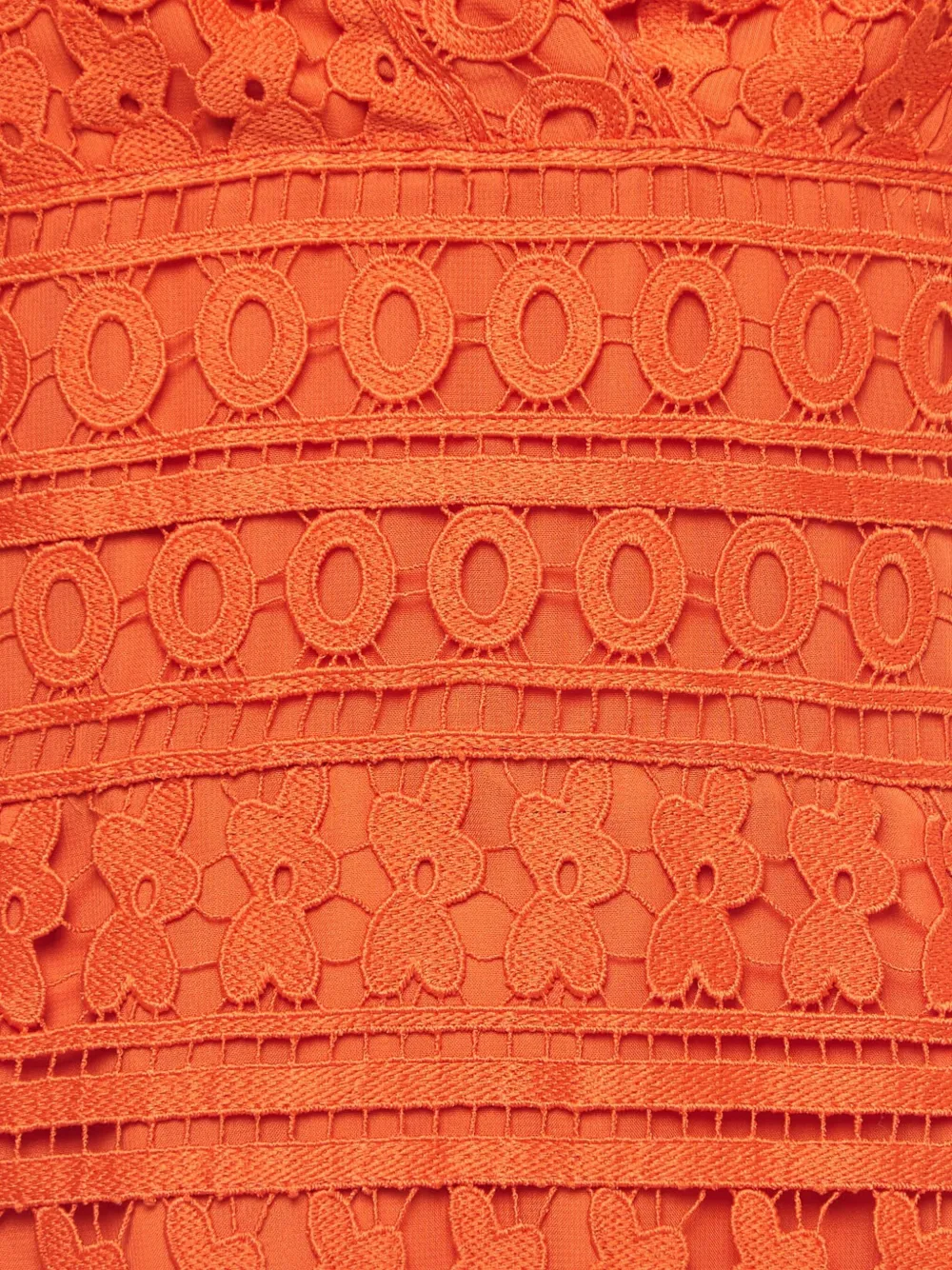 Pre-owned Diane Von Furstenberg Vintage Lace-detailing Midi Dress In Orange