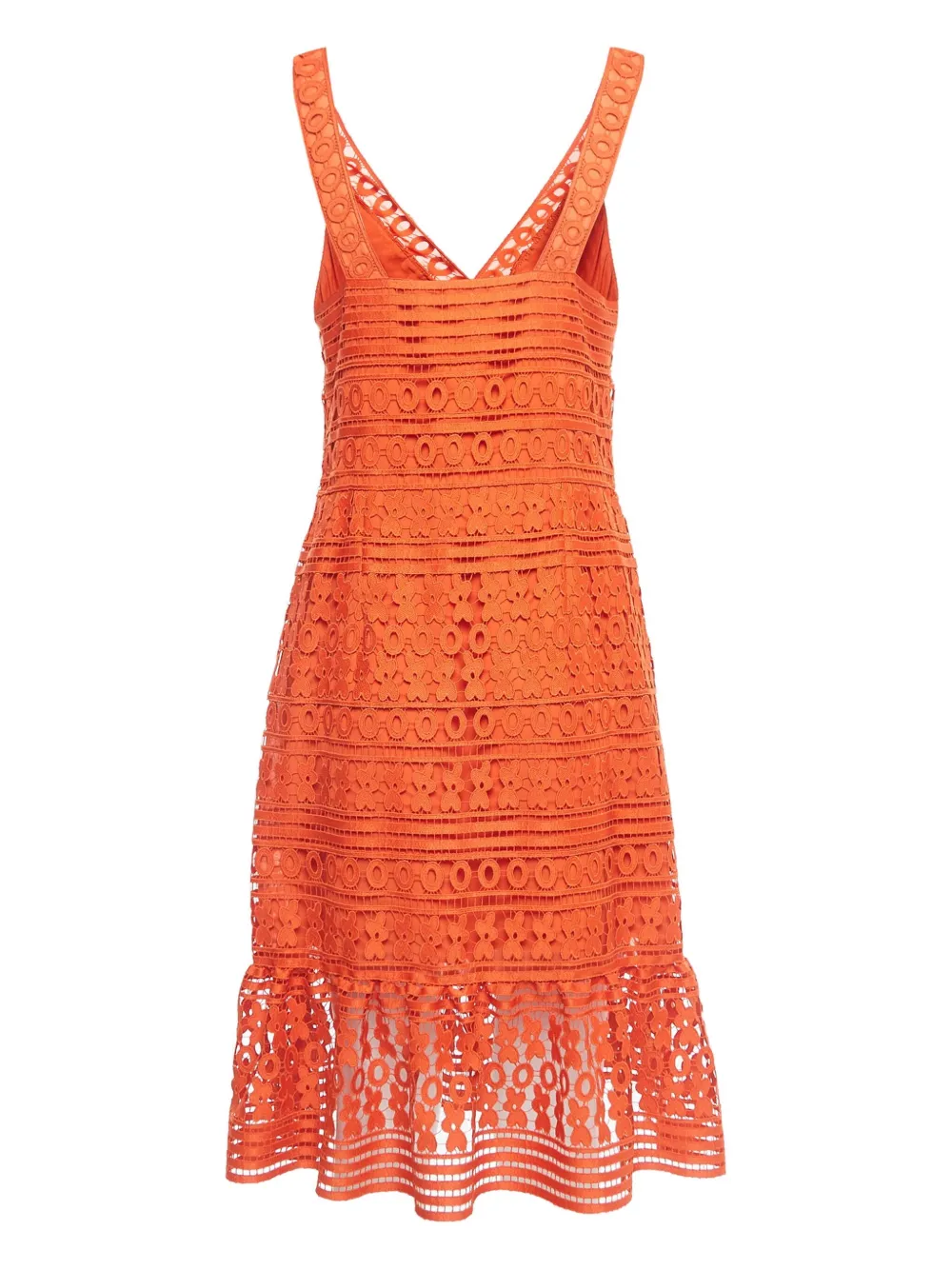 Diane Von Furstenberg Vintage Midi-jurk met kant - Oranje
