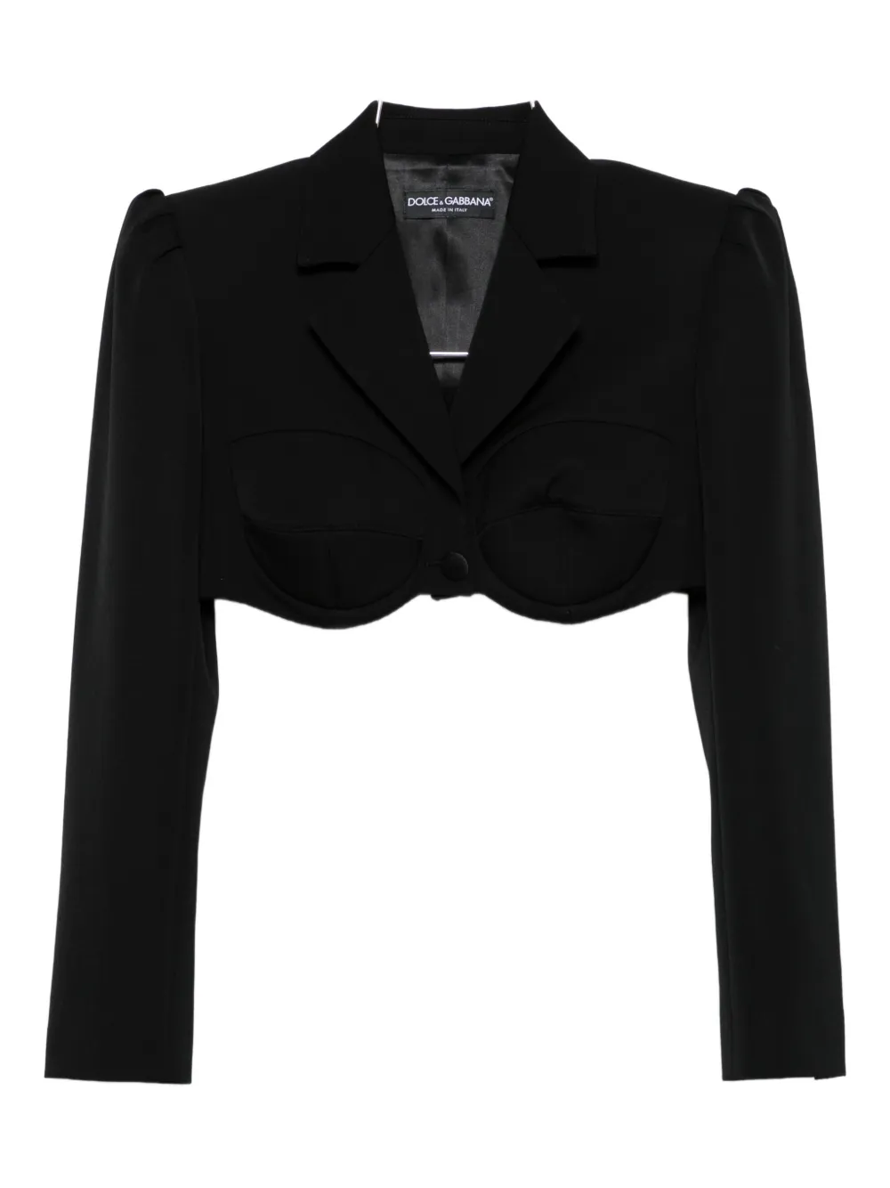 Dolce & Gabbana Cropped Bustier Jacket In Black