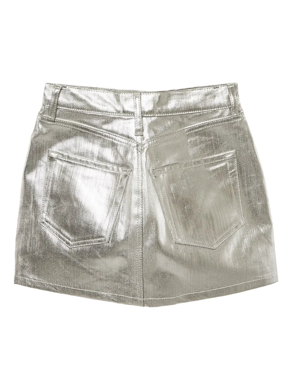 FRAME Pre-owned metallic denim rok - Zilver