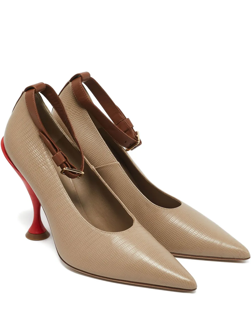 Burberry Pre-Owned Pumps in pelle con cinturino alla caviglia 115mm - Marrone