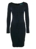 alice + olivia geometric-pattern merino-wool dress - Blue