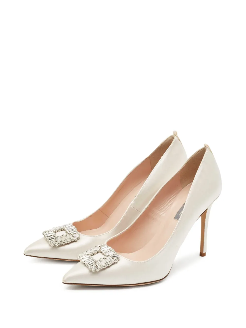 SJP by Sarah Jessica Parker 105 mm satijnen pumps - Wit
