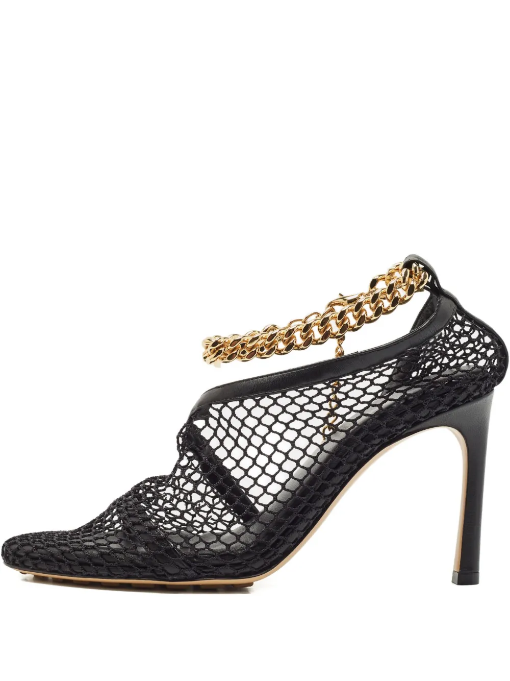 Click to view more detailed imagery on our partner's website Pre-owned Bottega Veneta 90mm Stretch Leather Heeled Sandals In Black
