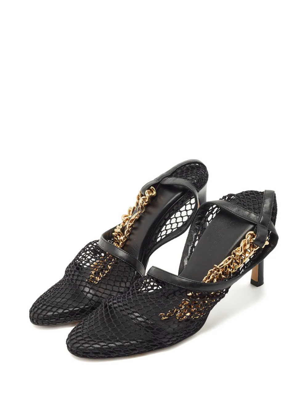 Bottega Veneta Pre-Owned 90 mm Stretch leren sandalen met hak - Zwart