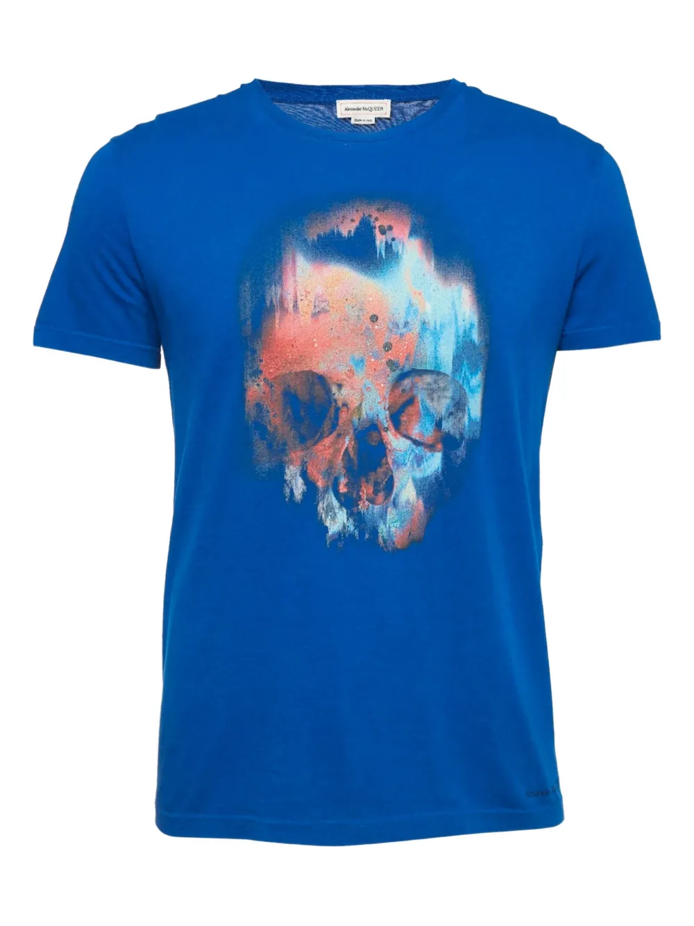 Alexander McQueen Pre-Owned skull-print T-shirt | Blue | Image 1