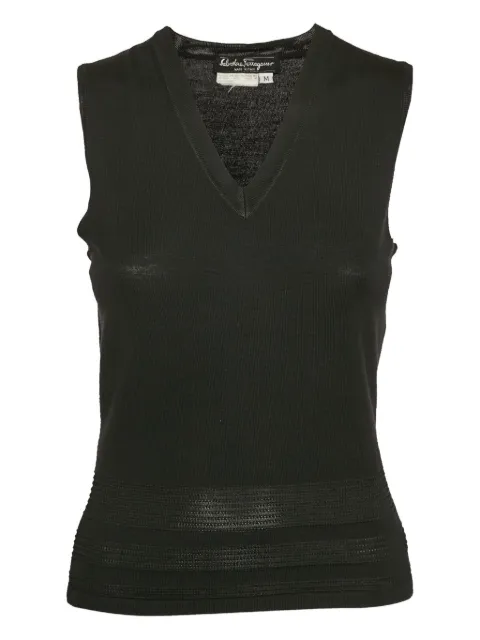 Ferragamo Pre-Owned V-neck ribbed-knit top