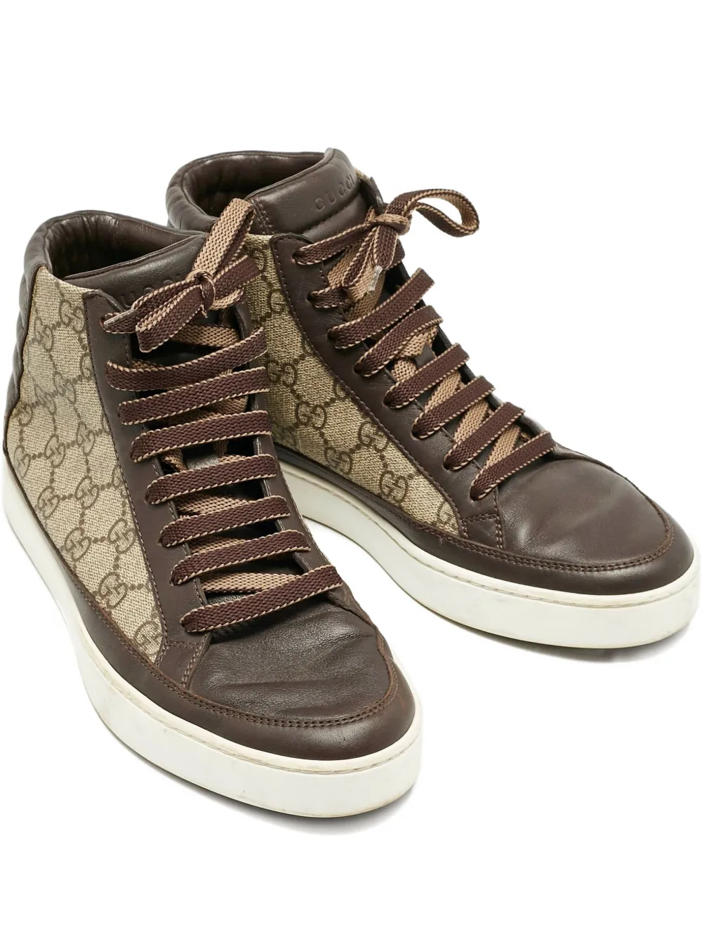 Gucci Pre-Owned GG canvas high-top sneakers | Brown | Image 1
