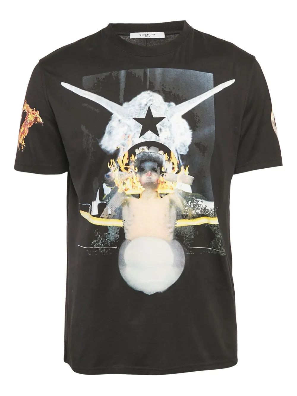 Givenchy Pre-Owned fire star print T-shirt | Black | Image 1