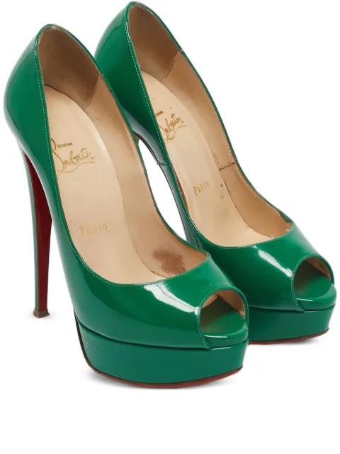 Christian Louboutin Pre-Owned patent leather peep-toe pumps