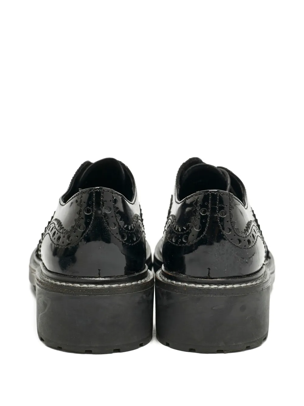 Miu Miu Pre-Owned Payton lakleren Oxford schoenen - Zwart