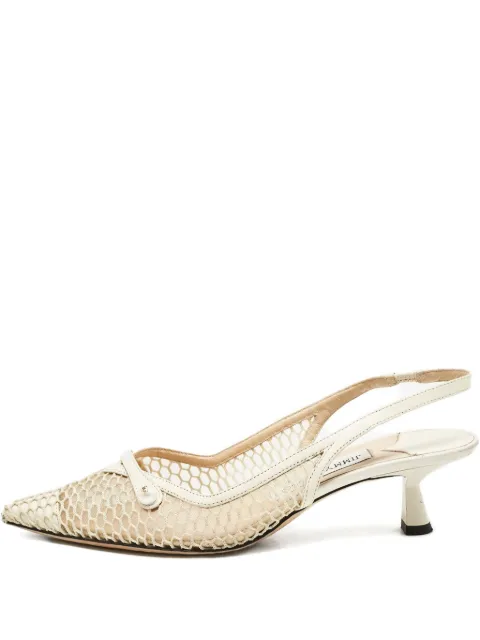 Jimmy Choo Pre-Owned 2024 mesh leather slingback pumps
