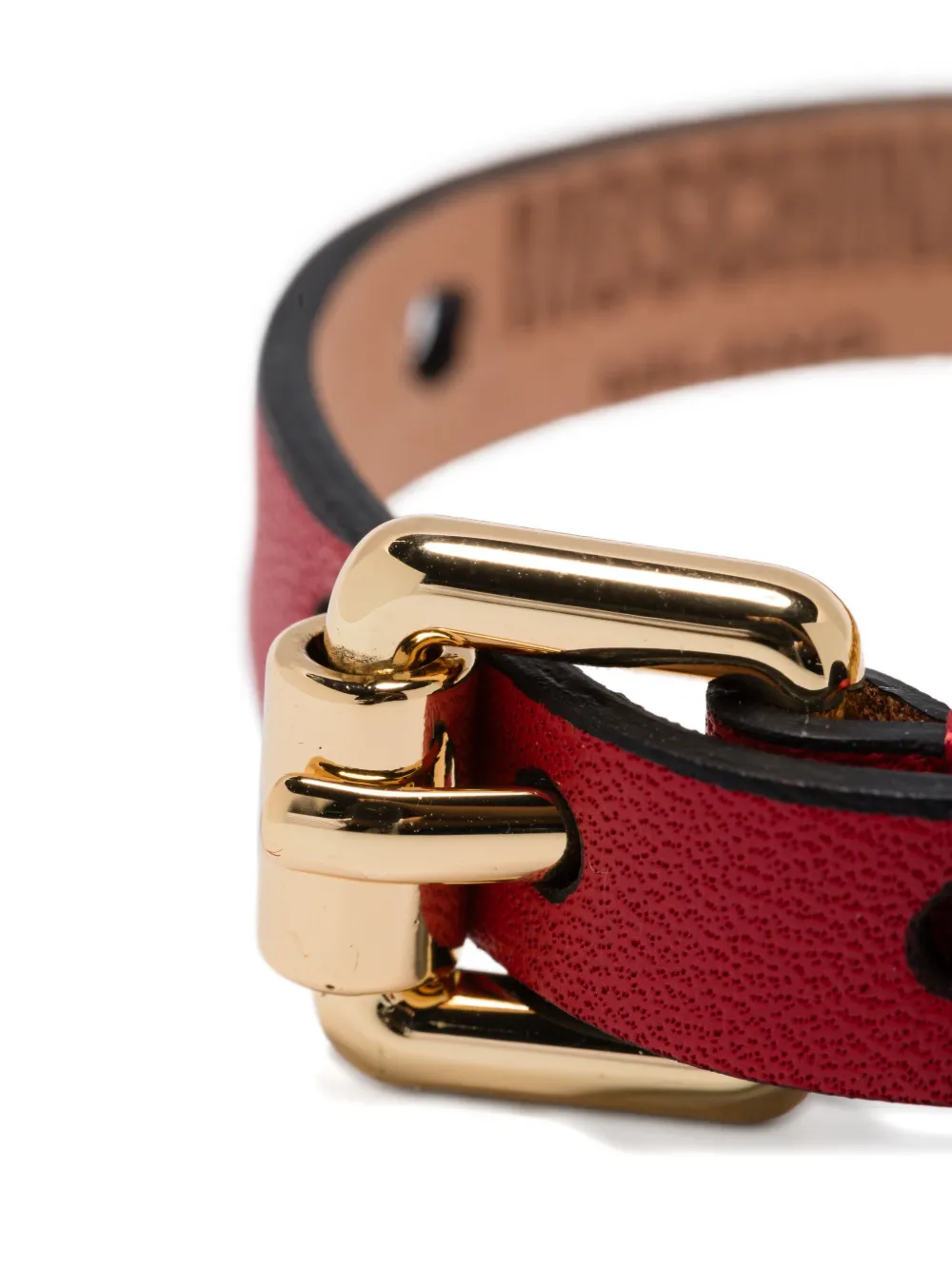 Moschino Logo-lettering Bracelet In Red