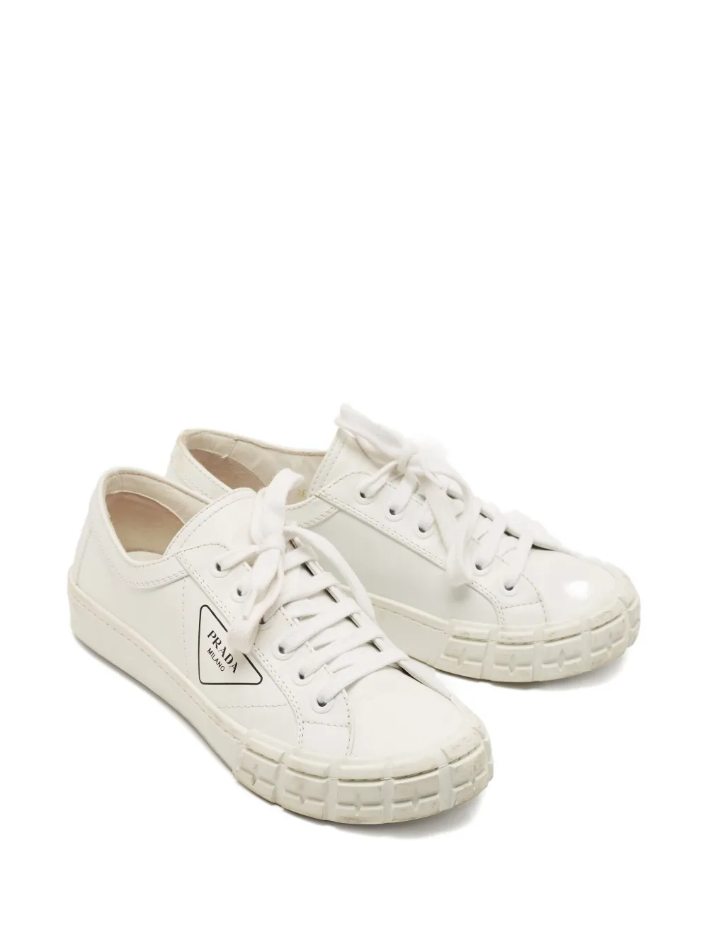 PRADA Pre-owned Cassetta Wheel Sneakers In White