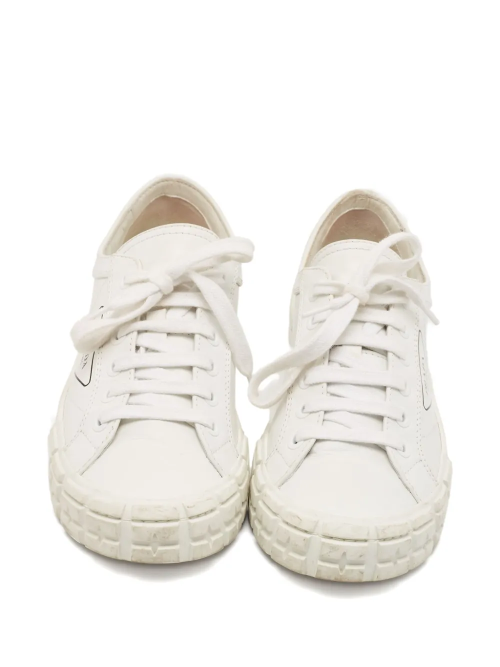 PRADA Pre-owned Cassetta Wheel Sneakers In White