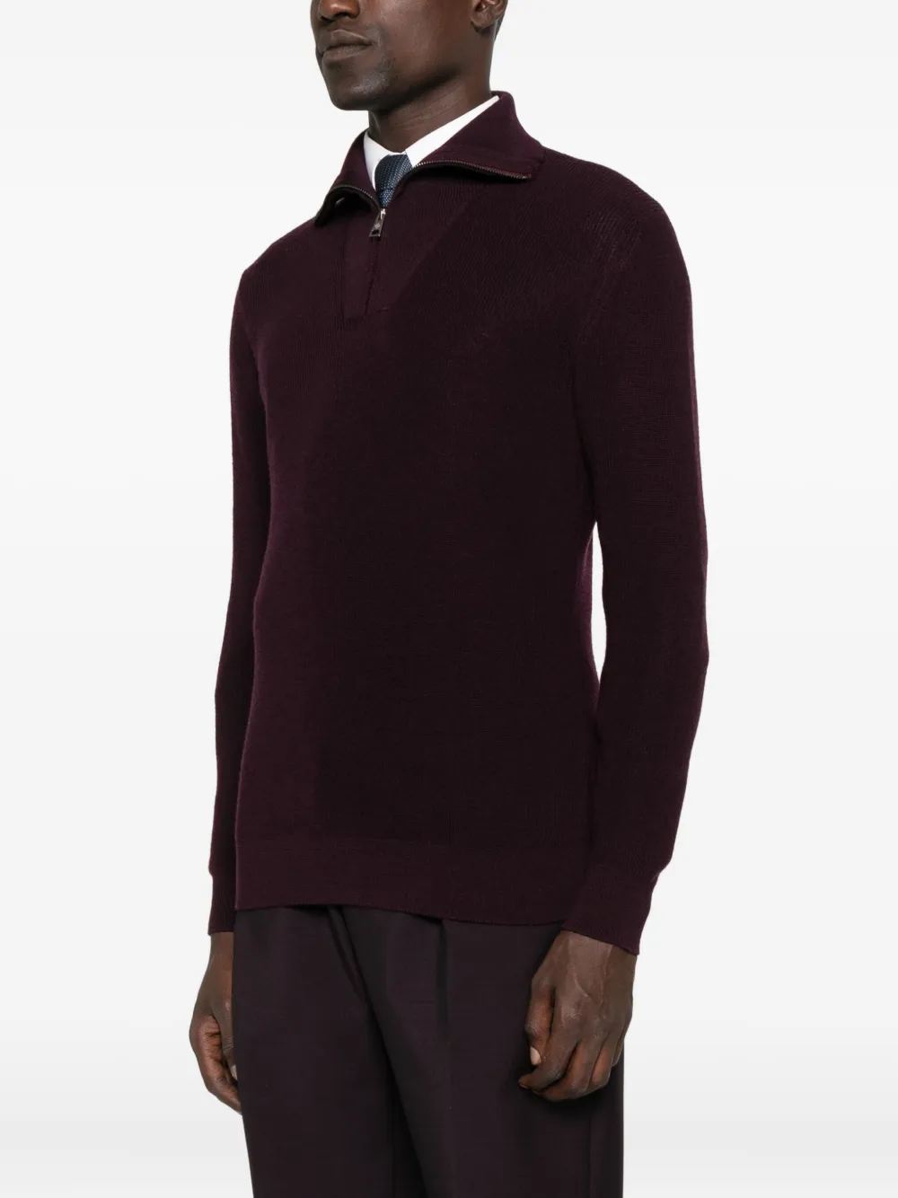 Tagliatore Wollen sweater met rits Rood