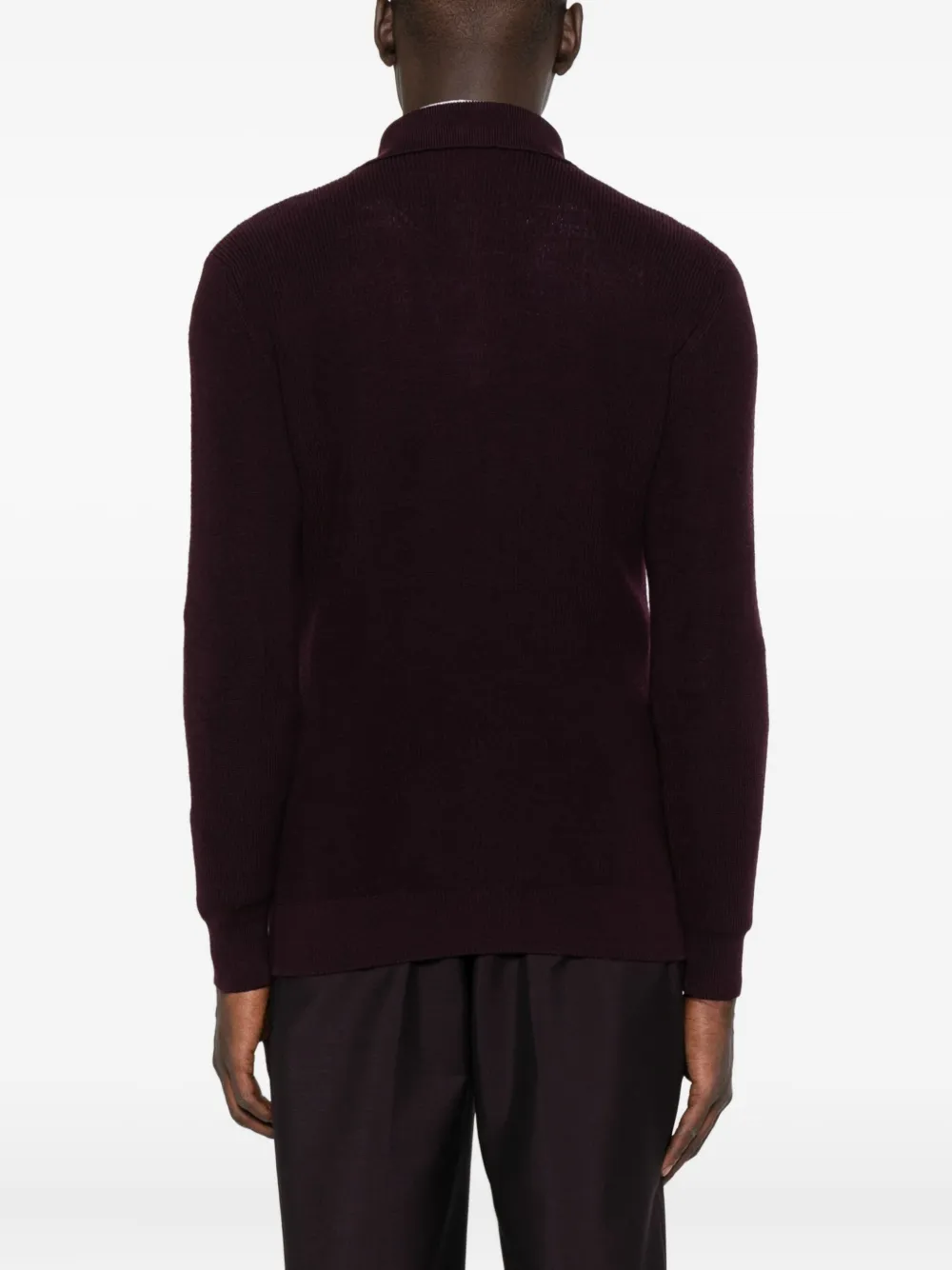 Tagliatore Wollen sweater met rits Rood