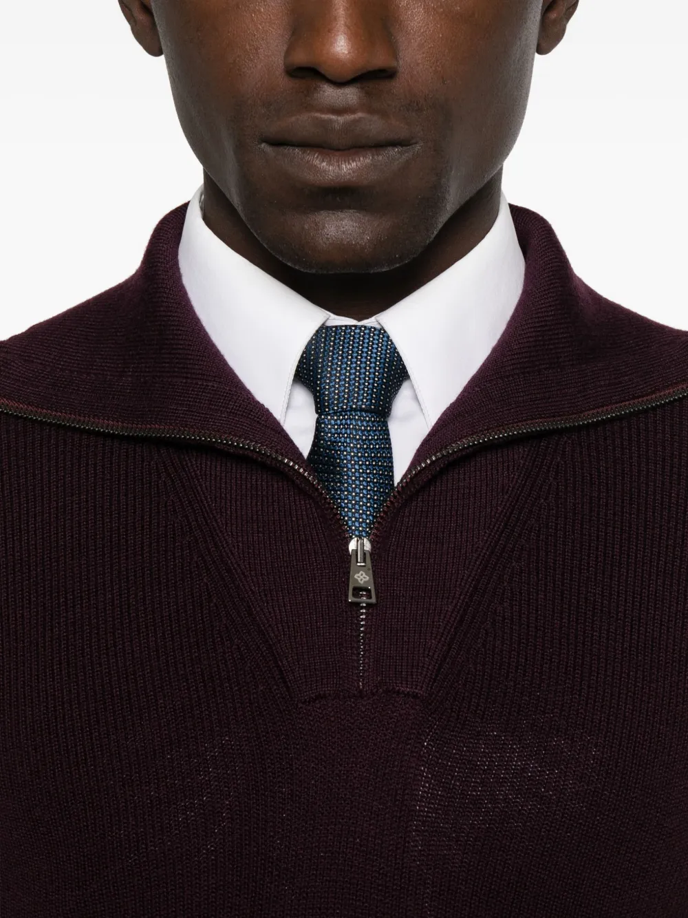 Tagliatore Wollen sweater met rits Rood