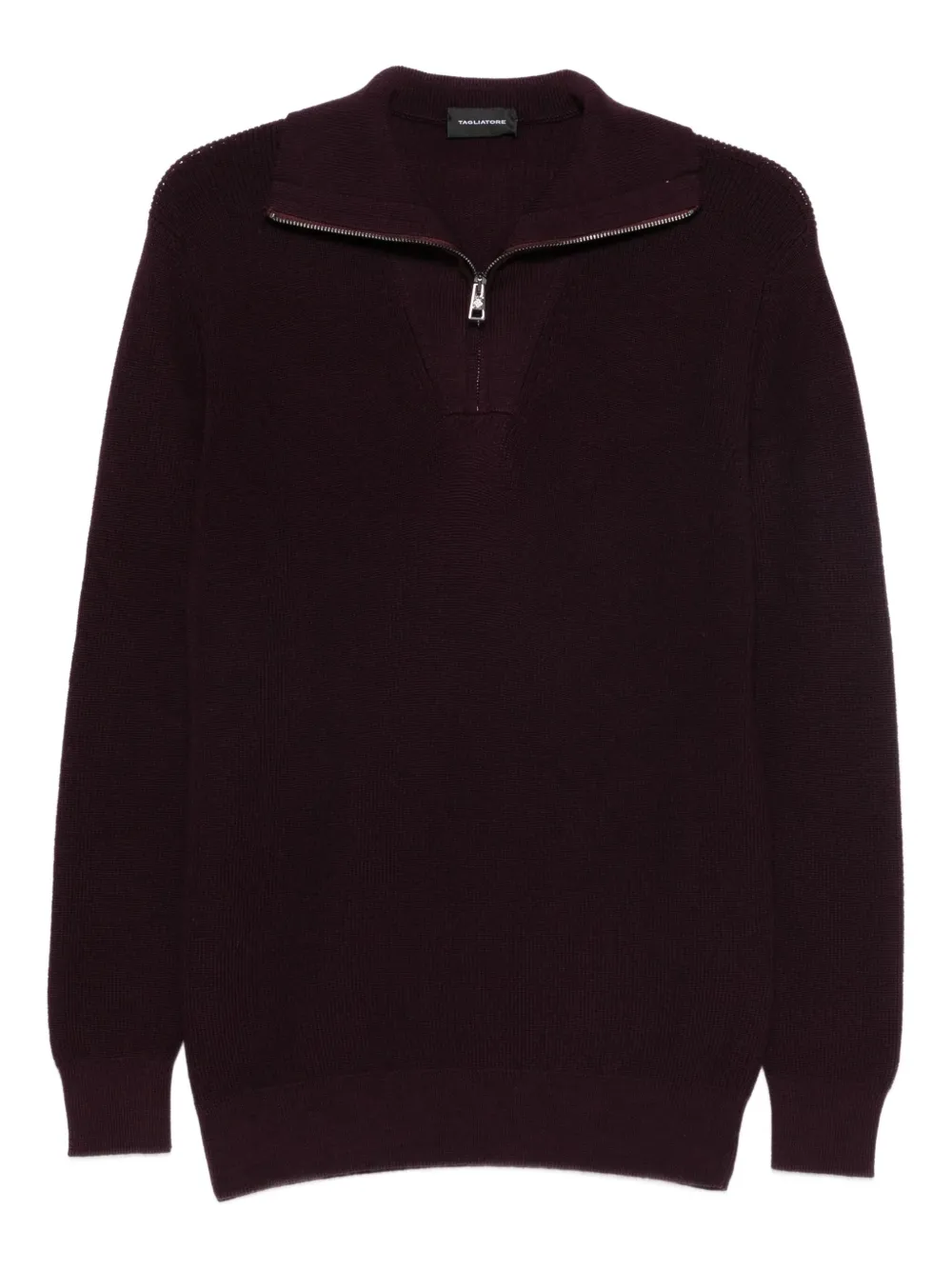 Tagliatore Wollen sweater met rits Rood