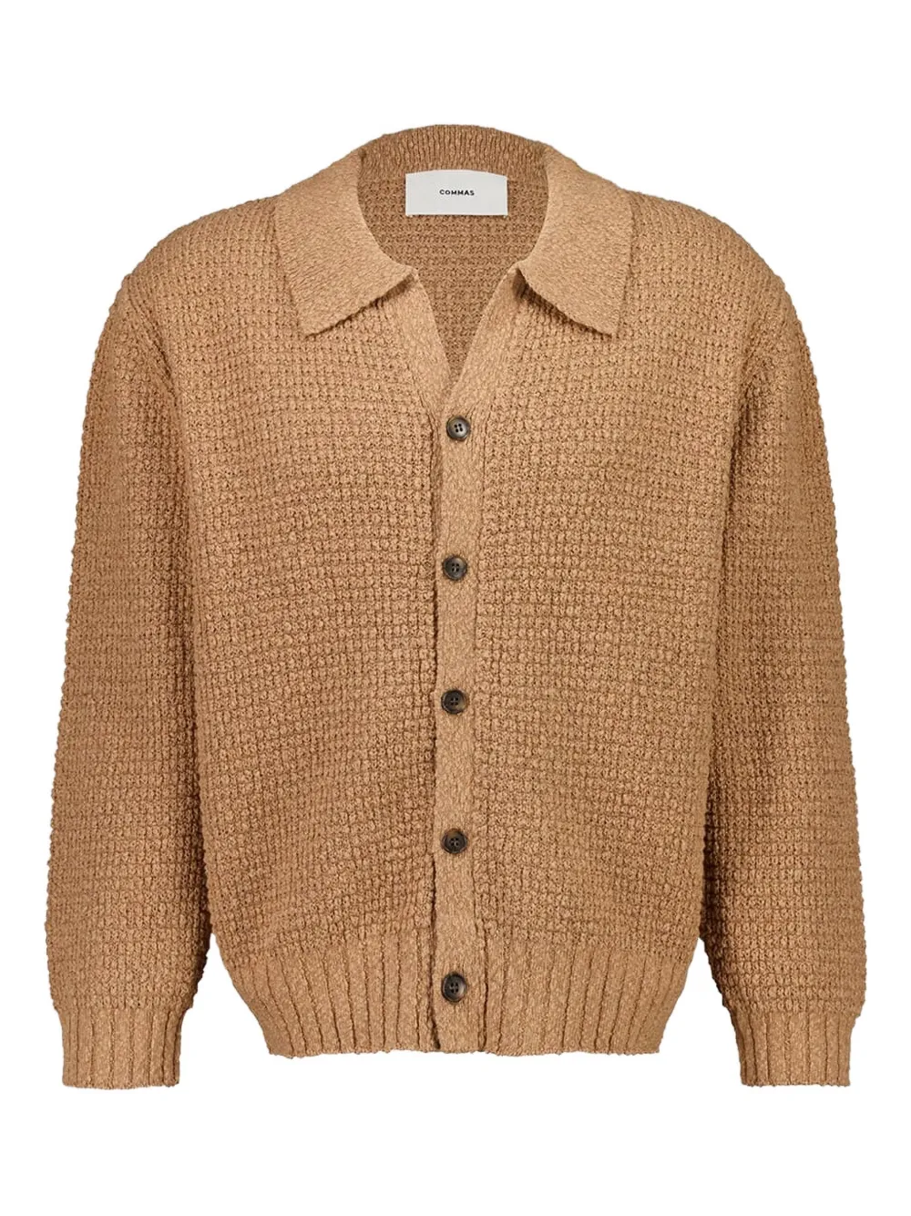 Commas Textured-knit Cardigan In Brown