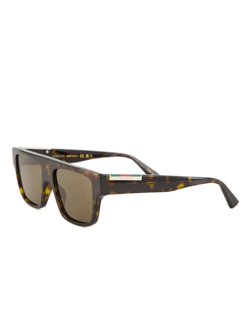 Gucci Zonnebril met vierkant montuur - Bruin
