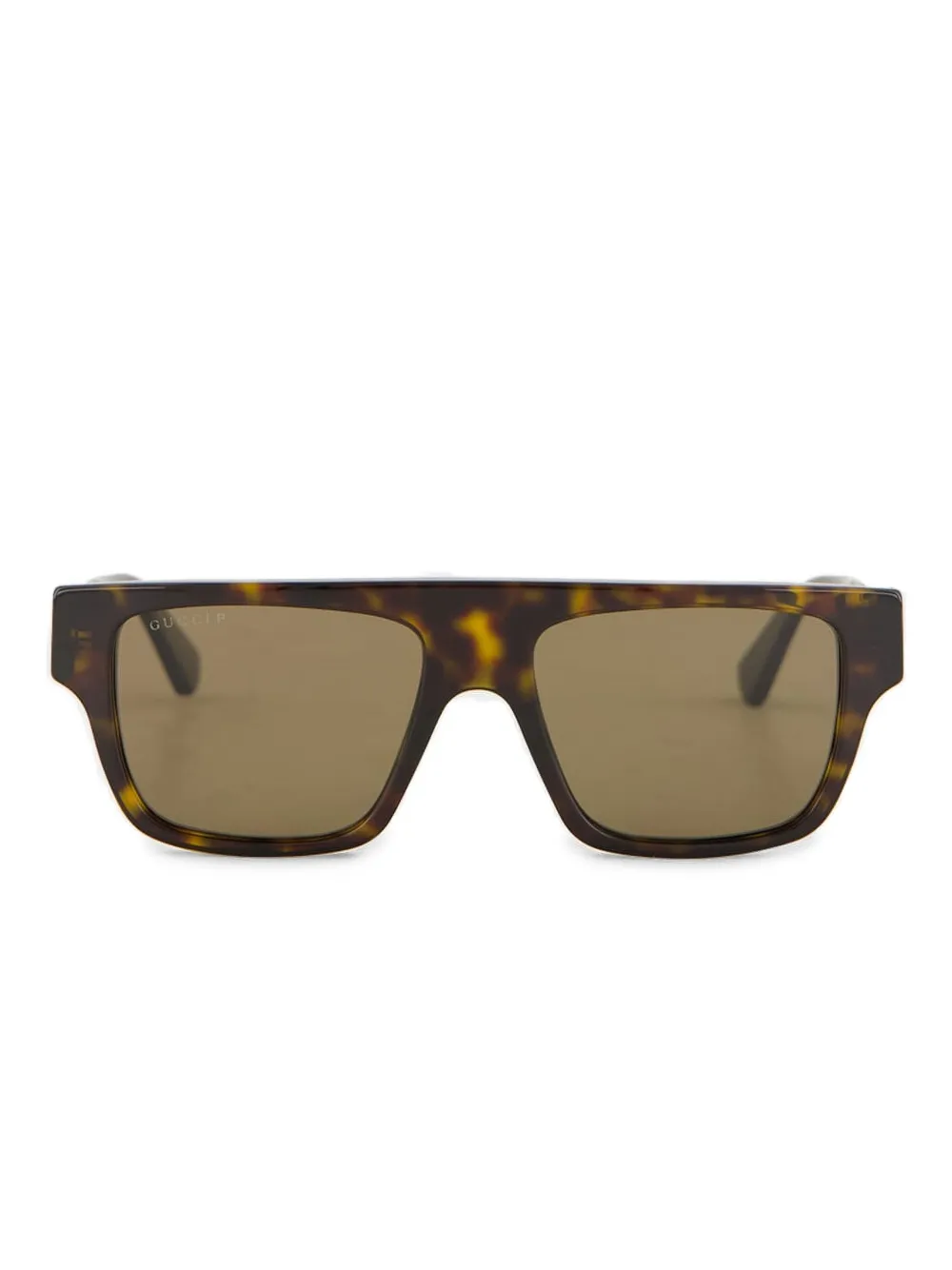 Gucci Eyewear Occhiali da sole squadrati con logo - Marrone
