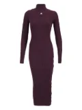 Courrèges ribbed turtleneck midi dress - Red