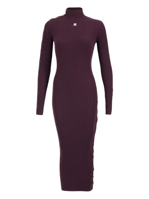 Courrèges ribbed turtleneck midi dress