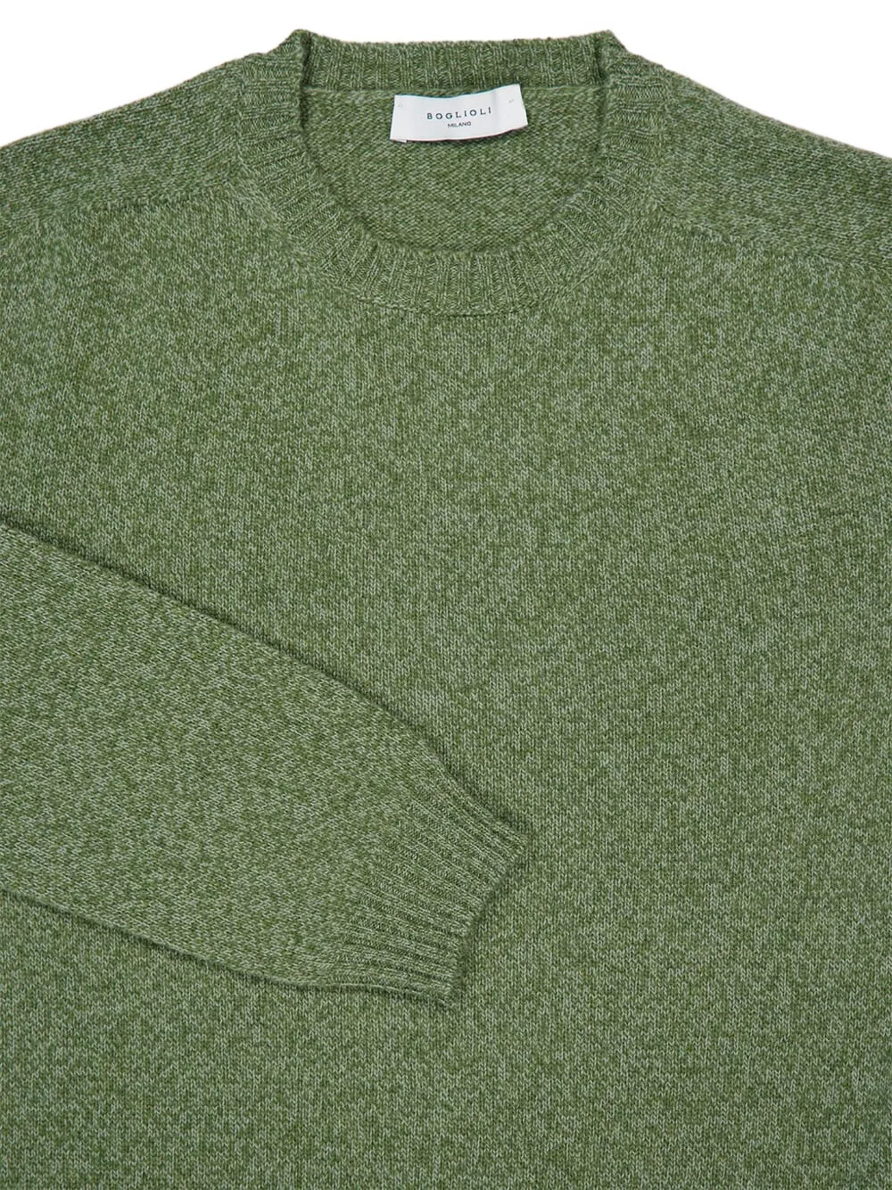 Boglioli Gespikkelde trui met ronde hals Groen