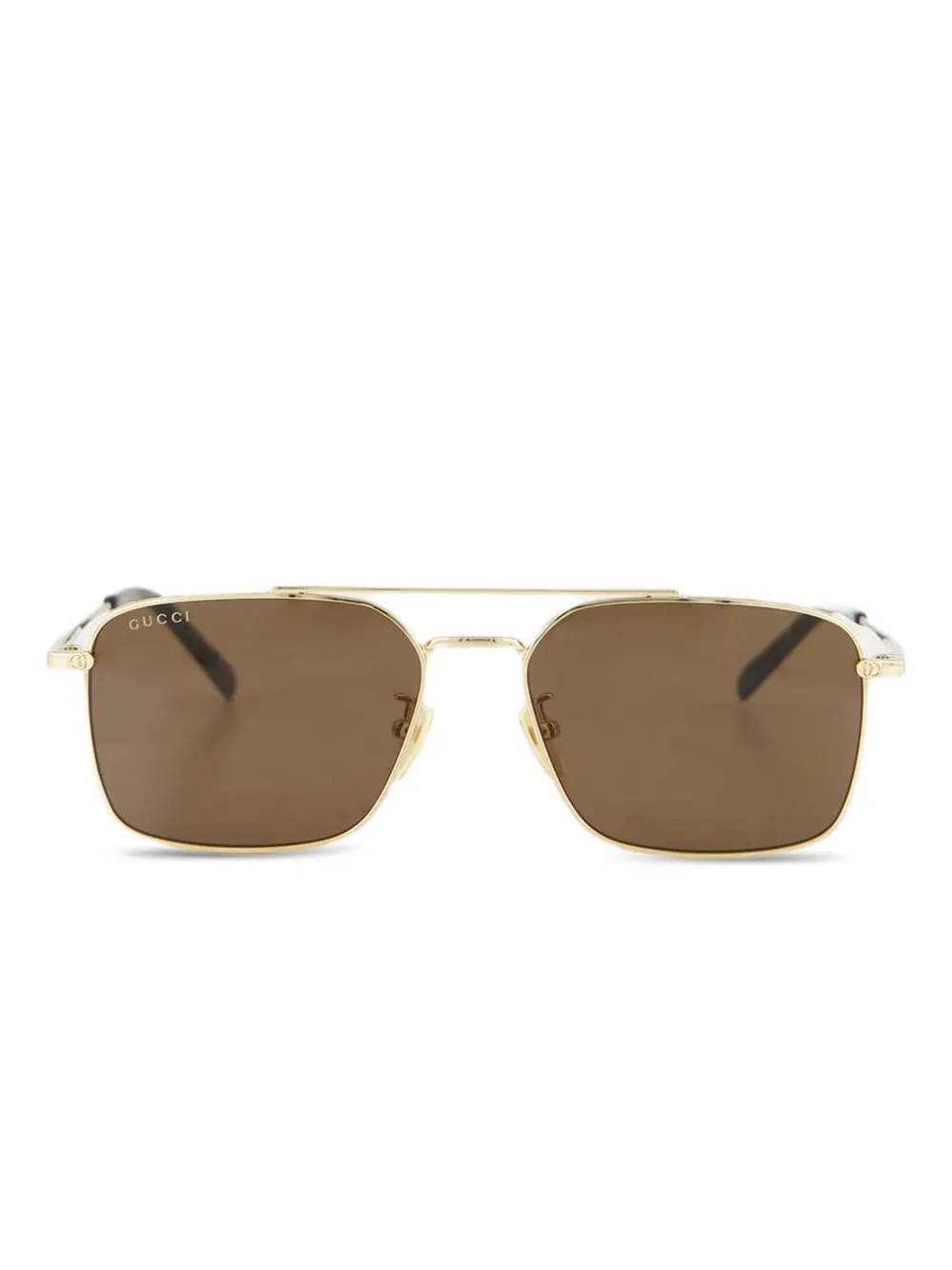 Gucci Eyewear スクエアフレーム サングラス - ゴールドトーン Gucci Eyewear スクエアフレーム サングラス - ゴールドトーン