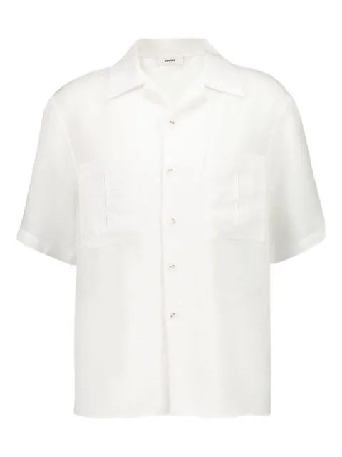 COMMAS V-neck patch-pocket shirt