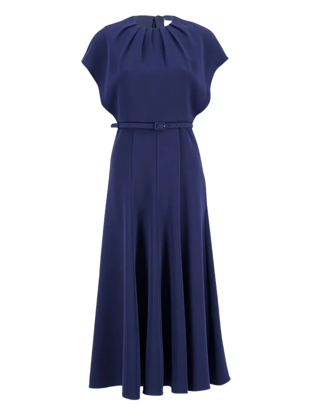 cady pleated cape midi dress