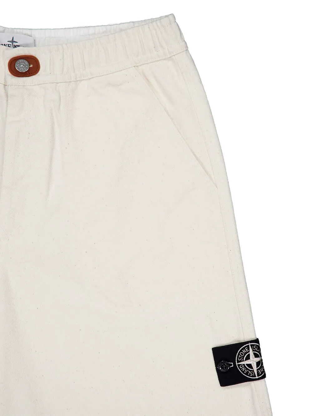 Stone Island L100001 elastische shorts met opgestikte zak Beige