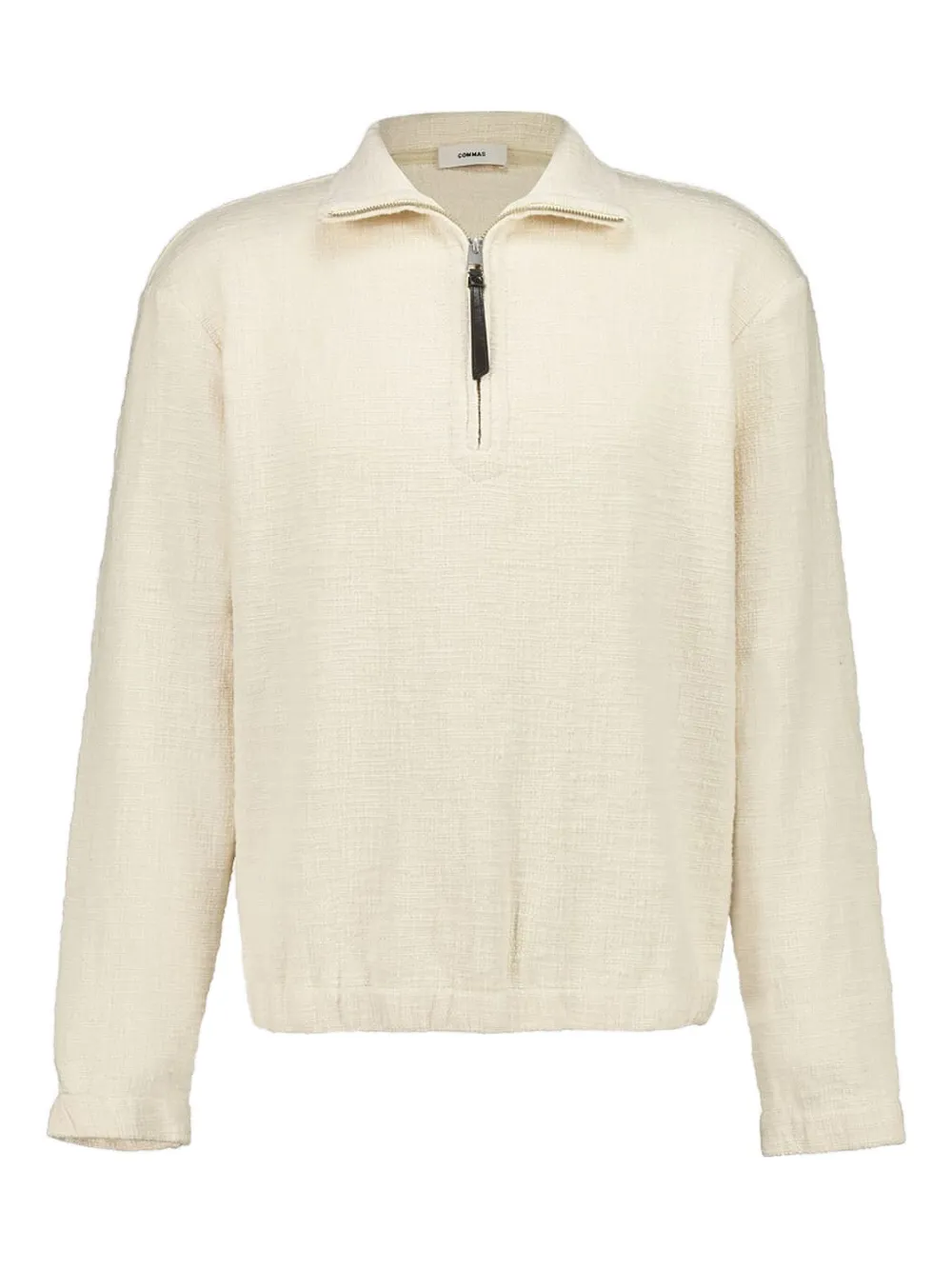 Commas Textured Zip-neck Pullover In Neutral
