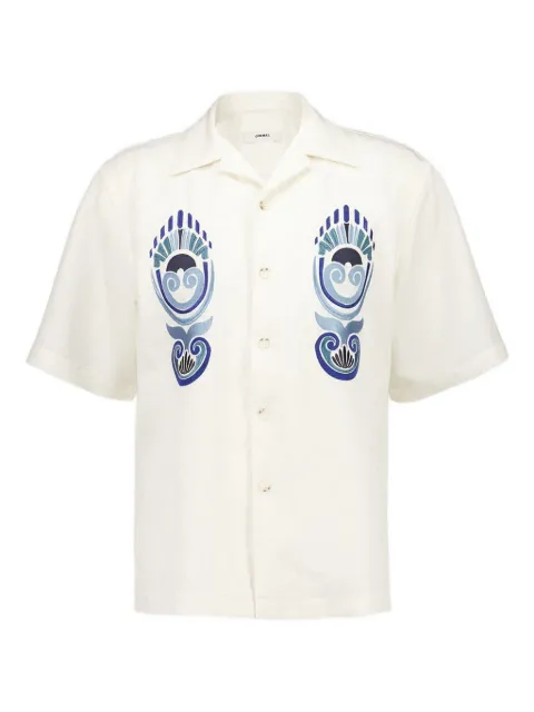 COMMAS camp-collar embroidered shirt