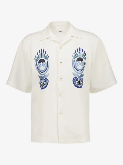 COMMAS camp-collar embroidered shirt