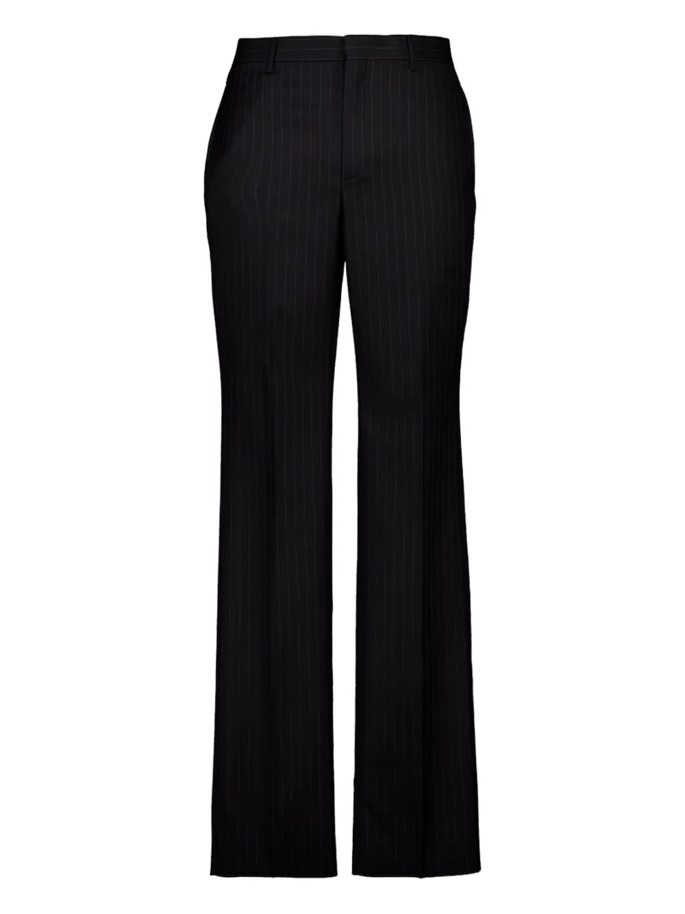 pinstripe wool trousers