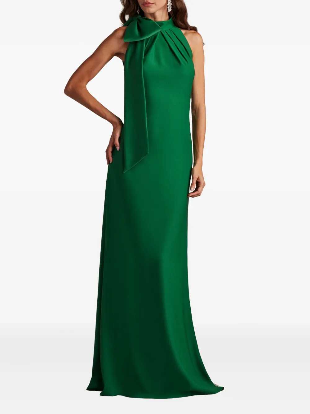 Tadashi Shoji bow-halter neck dress - Groen
