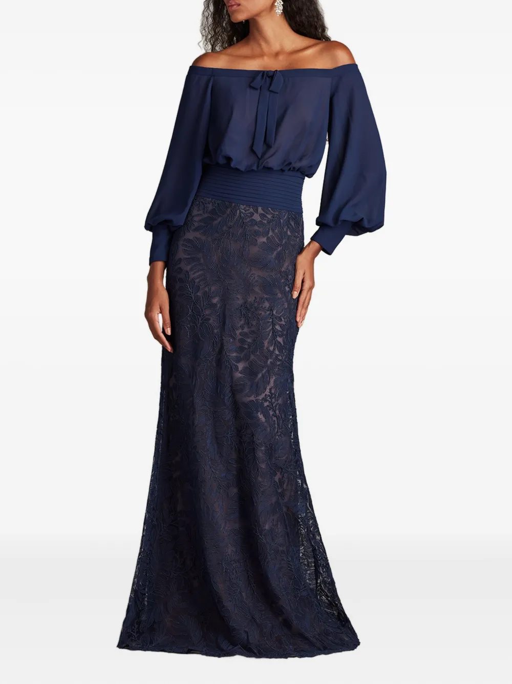 Tadashi Shoji Azura off-shoulder jurk - Blauw