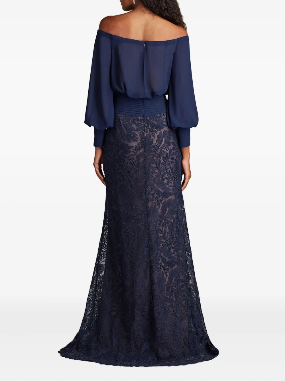 Tadashi Shoji Azura off-shoulder jurk Blauw