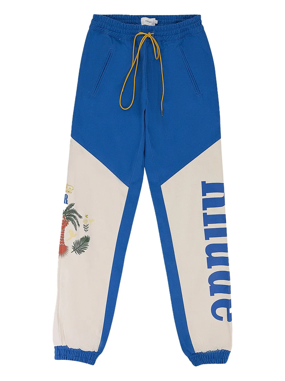 RHUDE logo-print colour-block track pants | Blue | Image 1