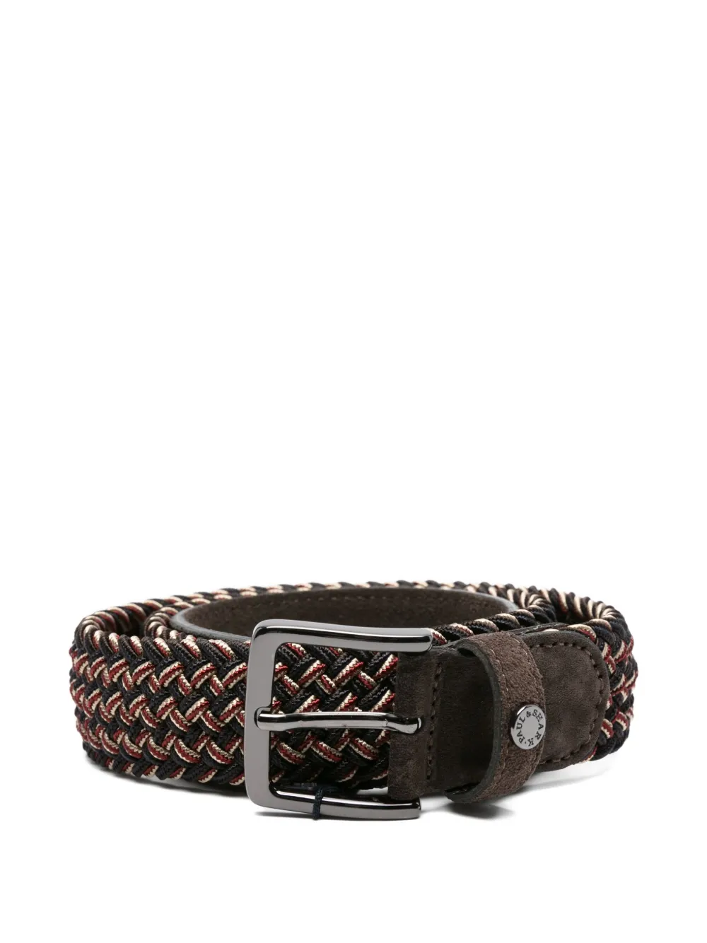 Paul & Shark Braided Leather Belt In Blue