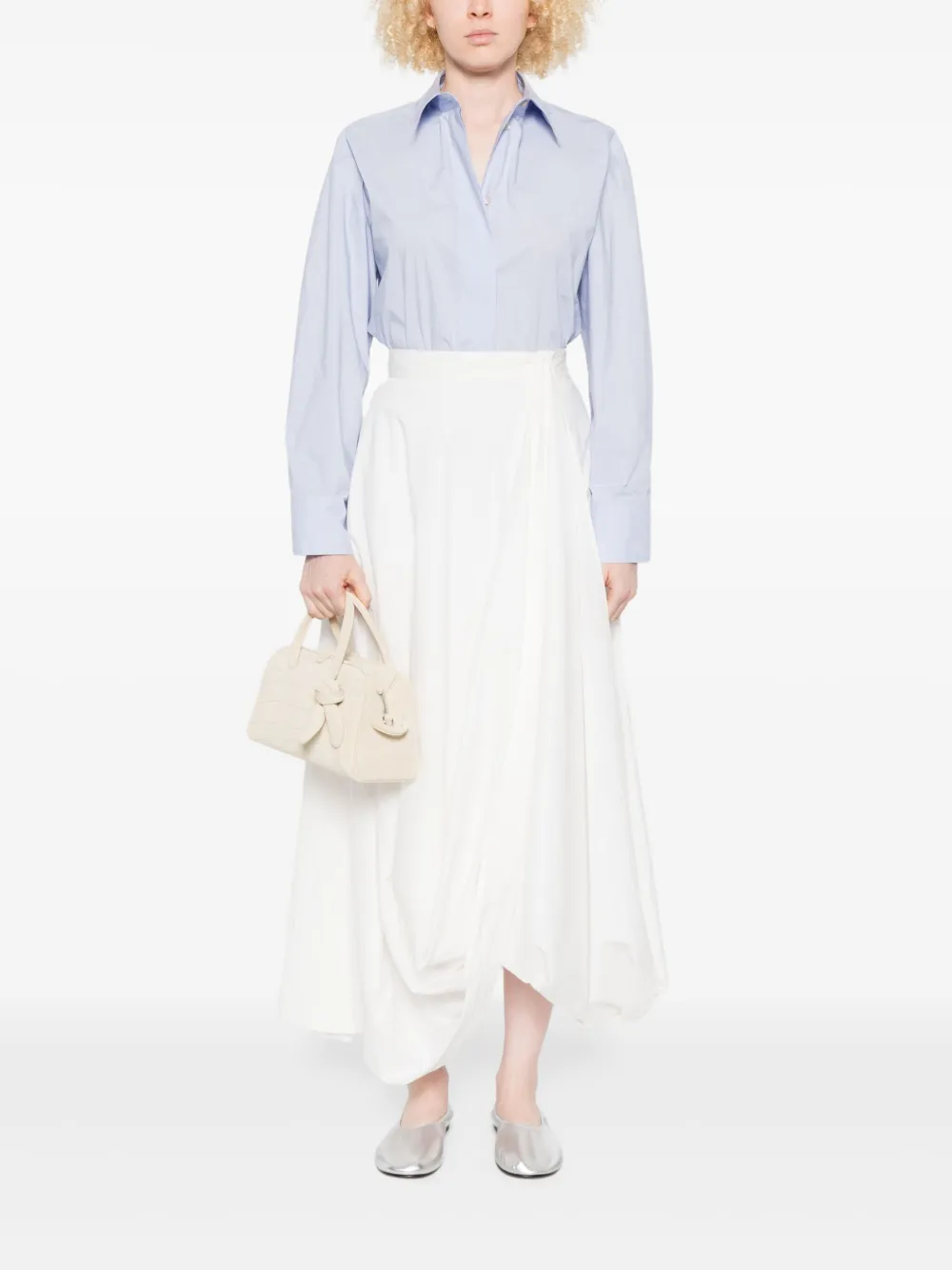Forte Forte Blouse met ronde zoom - Blauw